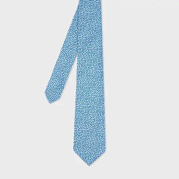 Paul Smith Light Blue Silk Polka Dot Tie | LYBSTORE