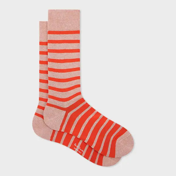 Paul Smith Light Pink Cotton-Blend Stripe Socks