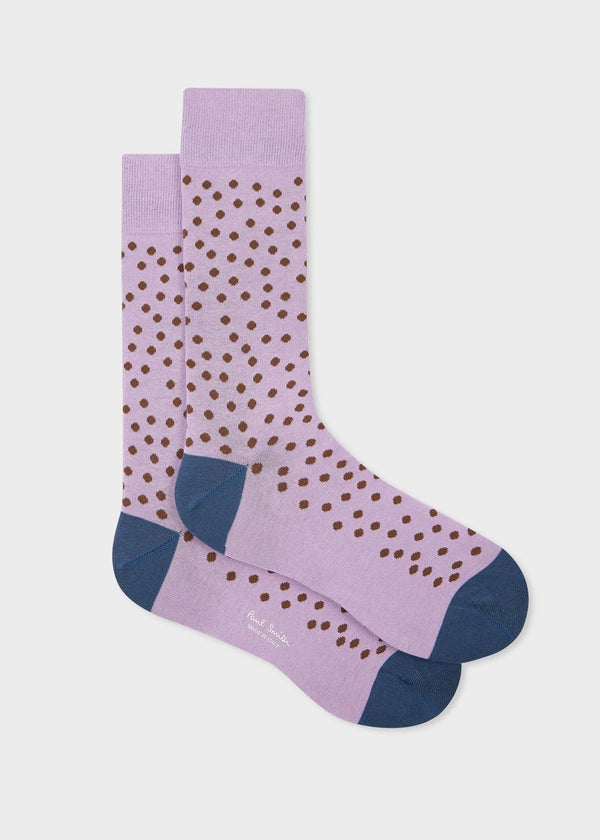 Paul Smith Lilac Cotton-Blend Polka Dot Socks Purple