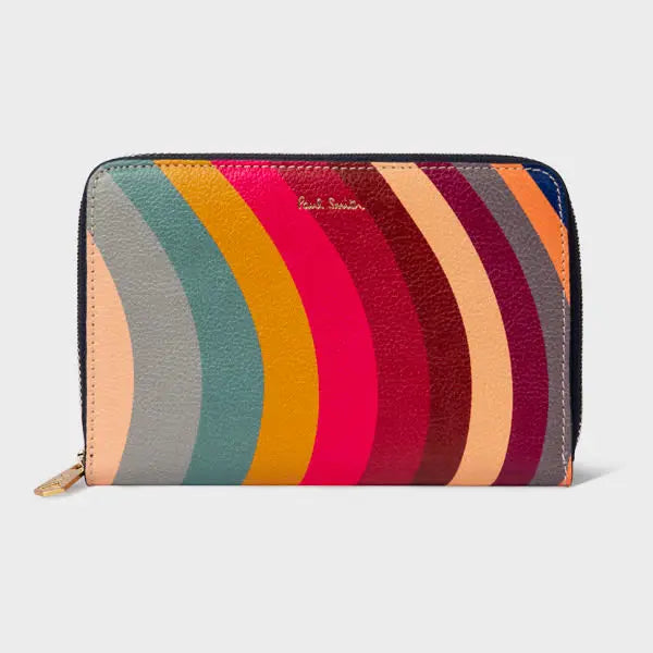 Paul Smith Medium 'Swirl' Leather Zip-Around Purse Multicolour | LYBSTORE