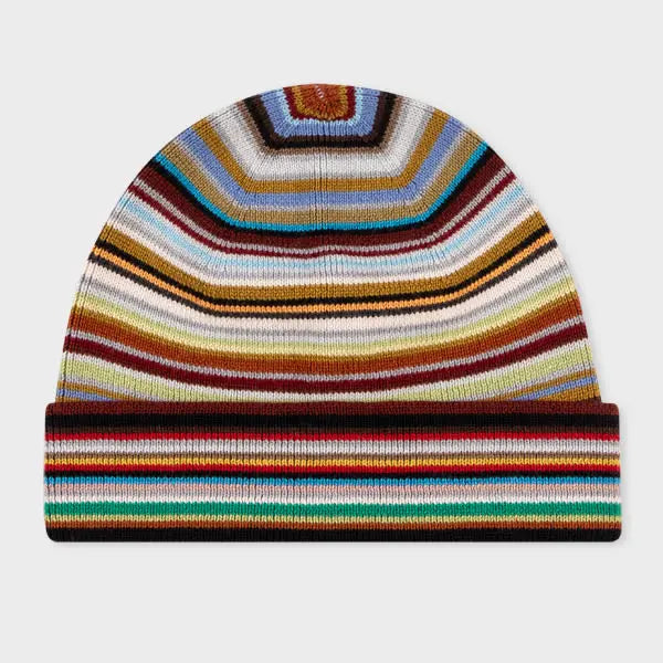 Paul Smith Merino Wool 'Signature Stripe' Beanie Hat Multicolour | LYBSTORE