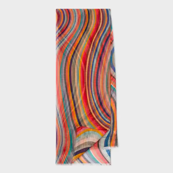 Paul Smith Modal-Silk Blend 'Swirl' Scarf Multicolour | LYBSTORE