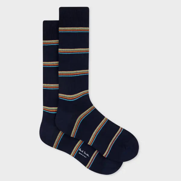 Paul Smith Navy Block 'Signature Stripe' Socks Blue | LYBSTORE