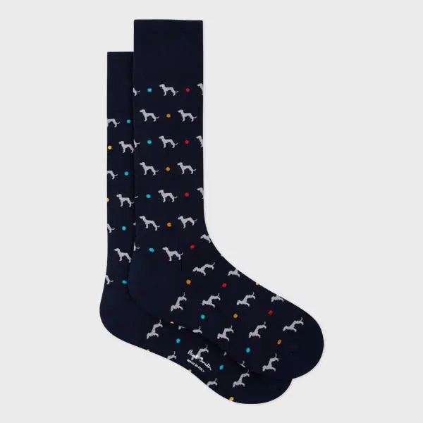 Paul Smith Navy Cotton-Blend 'Whippet' Socks Blue | LYBSTORE