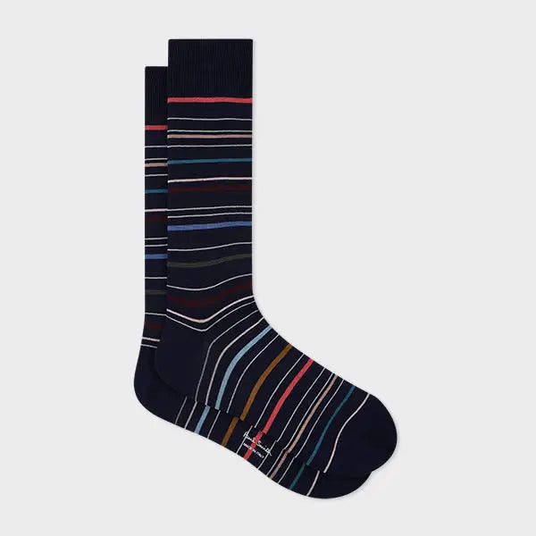 Paul Smith Navy 'Pencil Stripe' Socks Blue | LYBSTORE