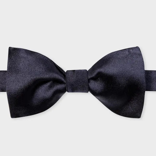 Paul Smith Navy Silk Satin Self-Tie Bow Tie Blue | LYBSTORE