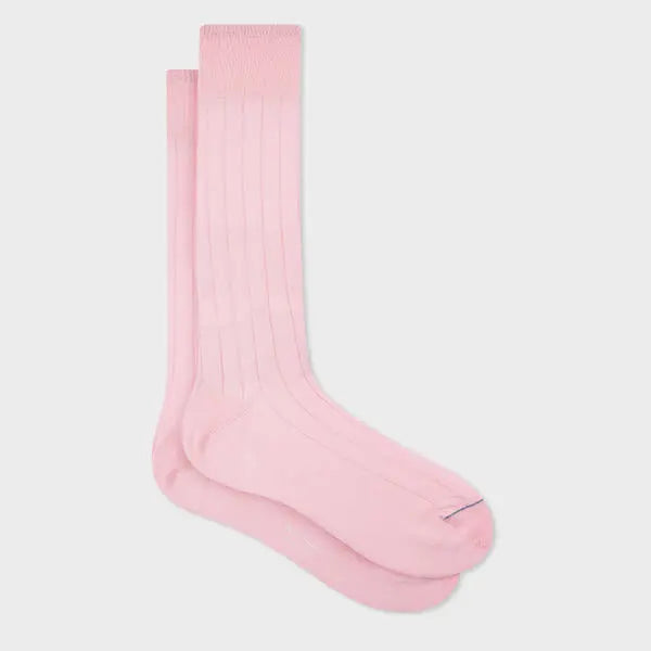 Paul Smith Pink Mercerised Cotton-Blend Ribbed Socks