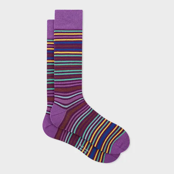 Paul Smith Purple Multi-Stripe Socks | LYBSTORE