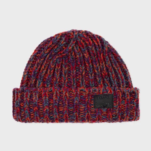 Paul Smith Red Chunky Knitted Twist Beanie | LYBSTORE