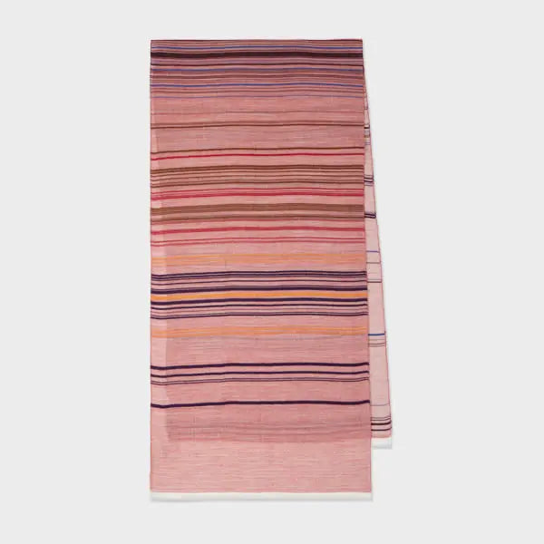 Paul Smith Red Cotton-Blend Thin Stripe Scarf | LYBSTORE