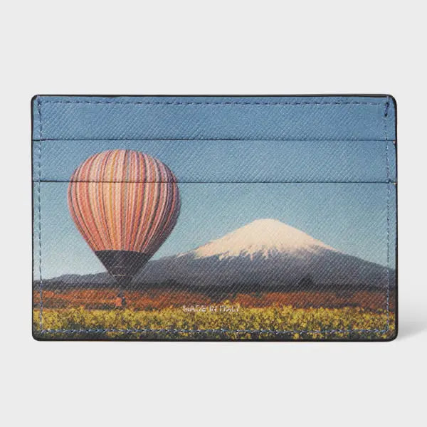 Paul Smith 'Signature Stripe Balloon Mount Fuji' Print Card Holder Black | LYBSTORE