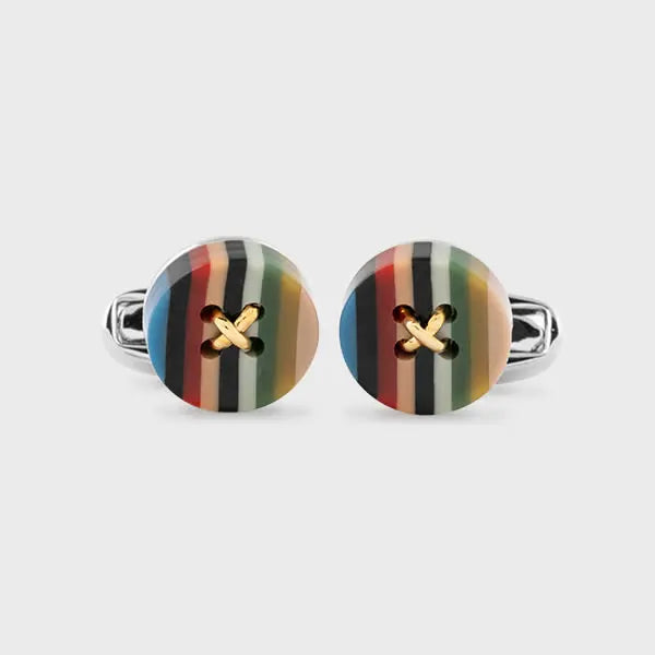 Paul Smith Signature Stripe' Button Cufflinks Multicolour | LYBSTORE