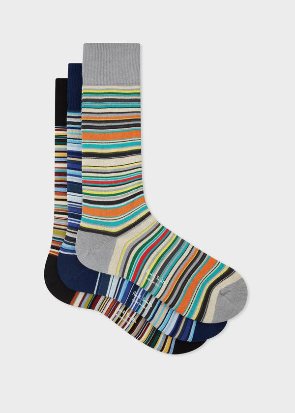 Paul Smith Signature Stripe' Socks Three Pack Multicolour | LYBSTORE