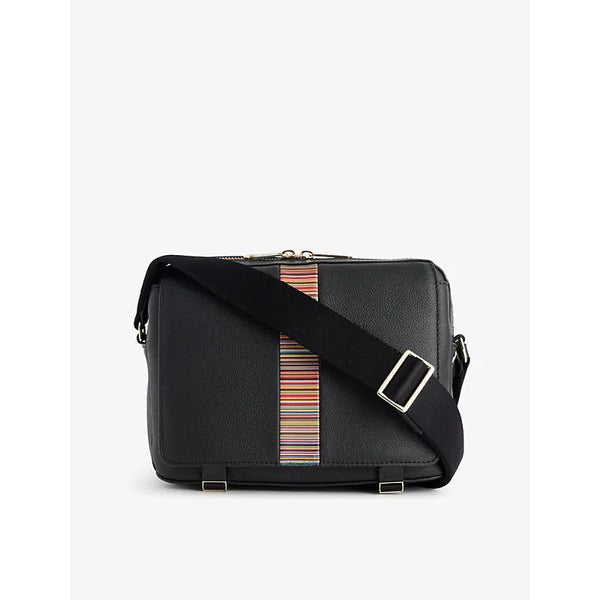 Paul Smith Signature Stripe leather messenger bag | Paul Smith