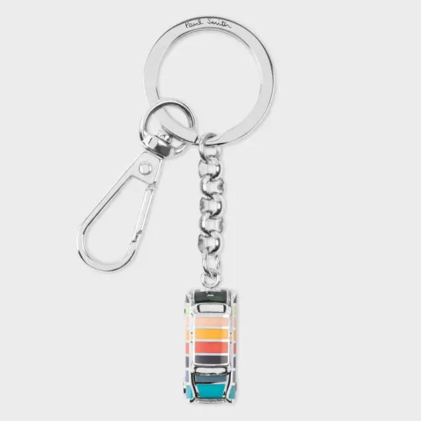 Paul Smith Silver Artist Stripe 'Mini' Keyring Multicolour | LYBSTORE