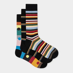 Paul Smith Stripe And Spot Socks Three Pack Multicolour