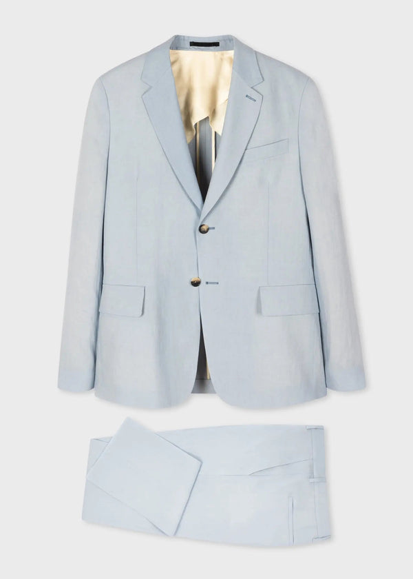 Paul Smith Tailored-Fit Light Blue Linen Suit | LYBSTORE