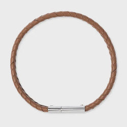 Paul Smith Two-Tone Brown Braided Leather Bracelet