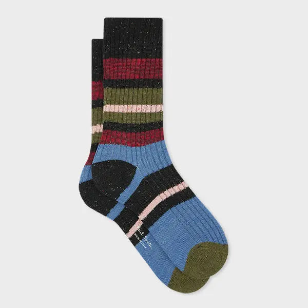 Paul Smith Women's Black Speckled Stripe Socks