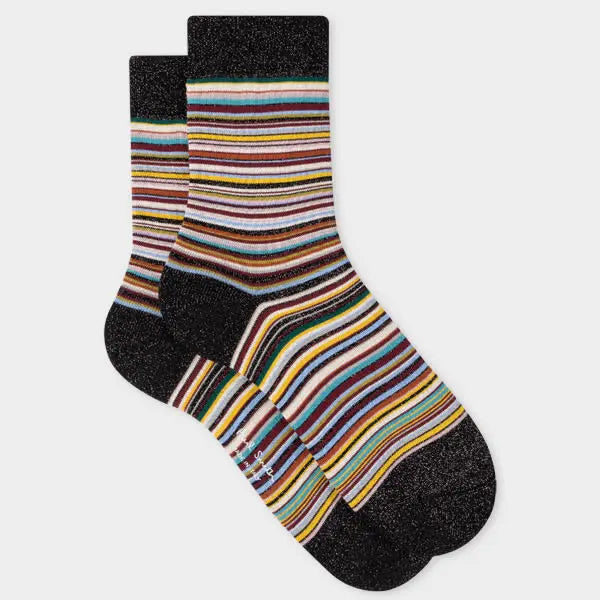 Paul Smith Women's Glitter 'Signature Stripe' Socks Multicolour