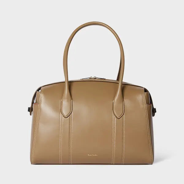 Paul Smith Women's Khaki Leather Boston Bag Brown | LYBSTORE