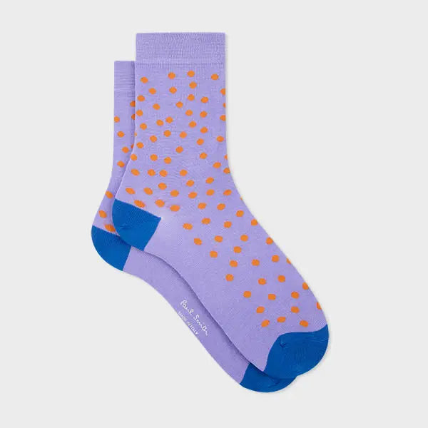 Paul Smith Women's Lilac Silk-Blend Polka Dot Socks Purple | LYBSTORE