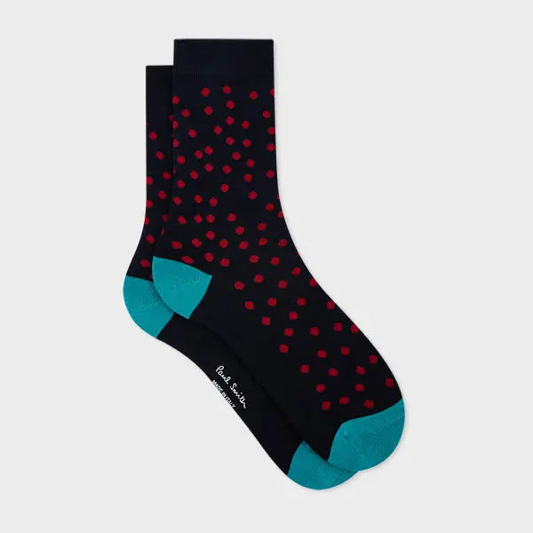 Paul Smith Women's Navy Silk-Blend Polka Dot Socks Blue | LYBSTORE