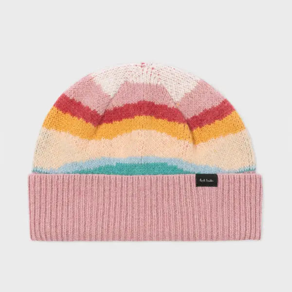 Paul Smith Women's Pink 'Swirl' Knitted Beanie Multicolour