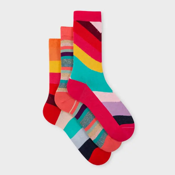 Paul Smith Women's 'Swirl' Socks Three Pack Multicolour | LYBSTORE