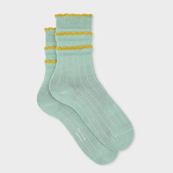 Paul Smith Women's Duck Egg Blue Ruffle Socks | LYBSTORE