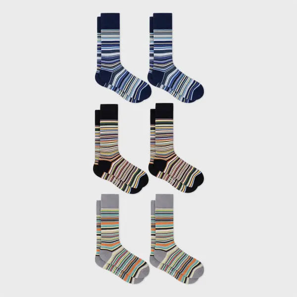 Paul Smith 'Signature Stripe' Socks Six Pack Multicolour | LYBSTORE