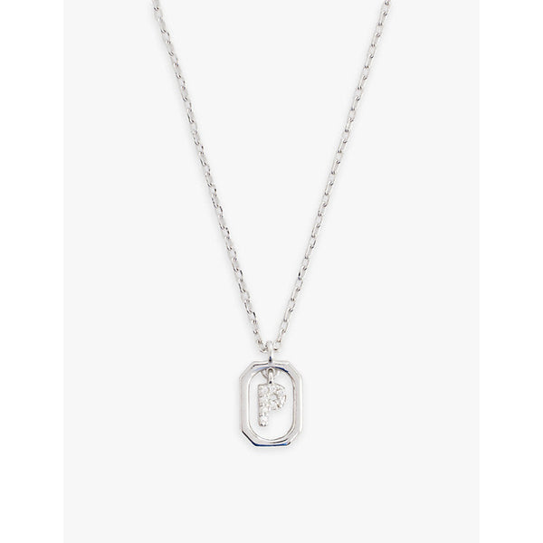 Womens Pdpaola Mini Letter P sterling-silver and cubic zirconia pendant necklace