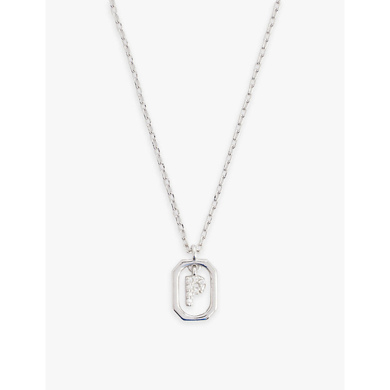 Womens Pdpaola Mini Letter P sterling-silver and cubic zirconia pendant necklace