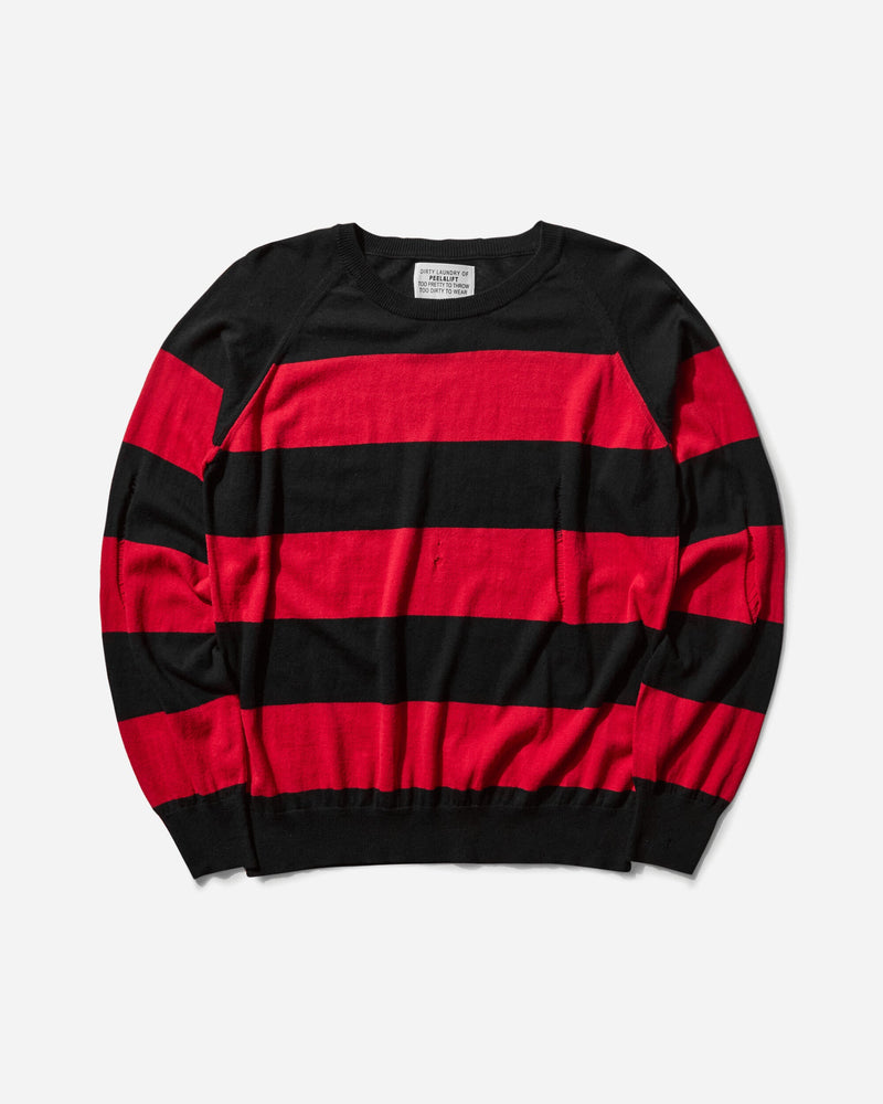 Peel & Lift Damaged Stripe Jumper Black / Red