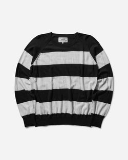 Peel & Lift Damaged Stripe Jumper Black / White