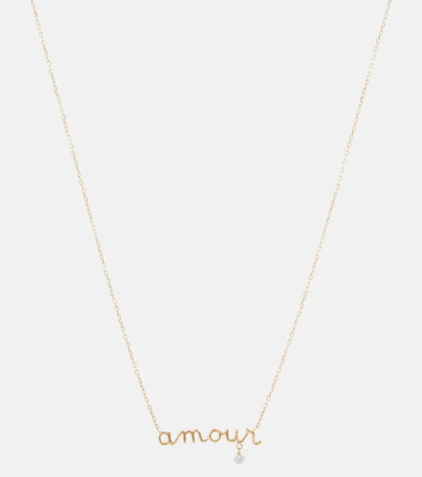 Persée Around the Words 18kt gold necklace with diamond | LYBSTORE