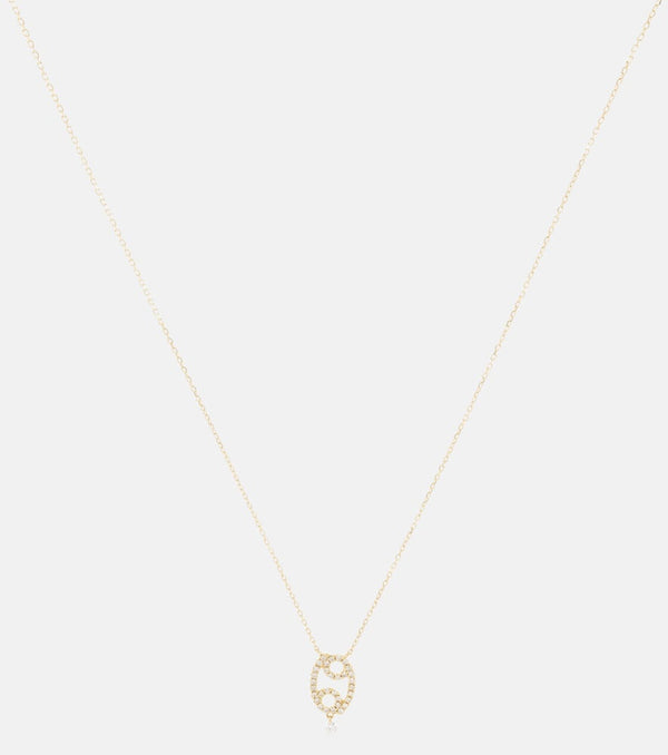 Persée Cancer 18kt gold necklace with diamonds