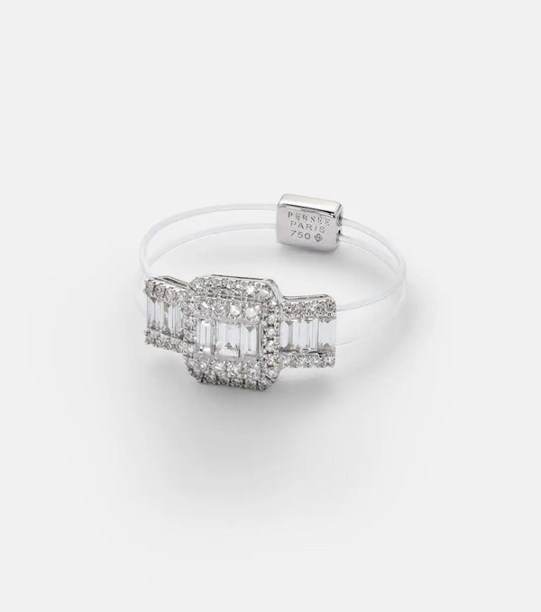 Persée Floating 18kt white gold ring with diamonds | LYBSTORE