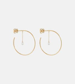 Persée Shape Of You 18kt yellow gold hoop earrings with diamonds | LYBSTORE