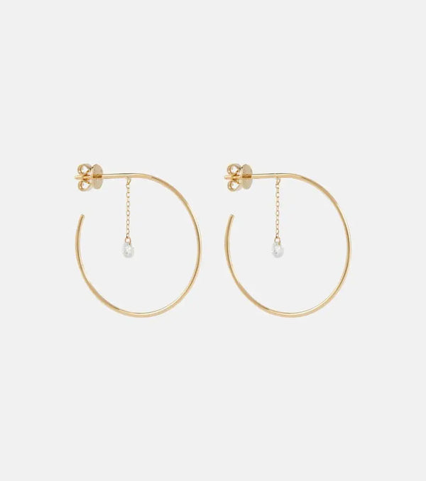 Persée Shape Of You 18kt yellow gold hoop earrings with diamonds | LYBSTORE