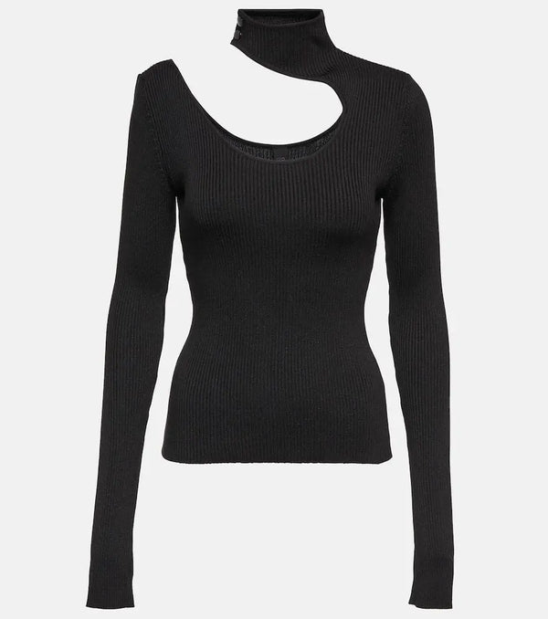 Petar Petrov Fiz cutout ribbed-knit silk top | LYBSTORE