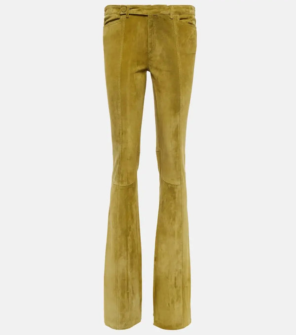 Petar Petrov Gerino low-rise slim suede pants | LYBSTORE