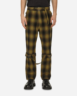 Phingerin Plaid Wool Ombre Bontage Pants Yellow