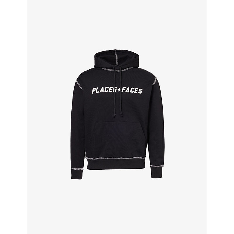 Places + Faces Contrast-stitching kangaroo-pocket relaxed-fit cotton-jersey hoody