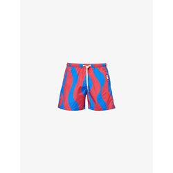 Mens Pleasing Wavy recycled-polyester swim shorts