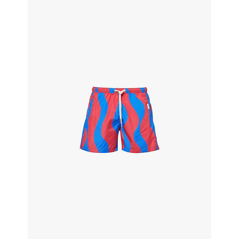 Mens Pleasing Wavy recycled-polyester swim shorts