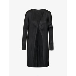 Pleats Please Issey Miyake Basic relaxed-fit pleated knitted jersey coat