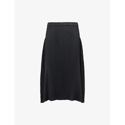 Womens Pleats Please Issey Miyake Efficient Square flared midi knitted skirt