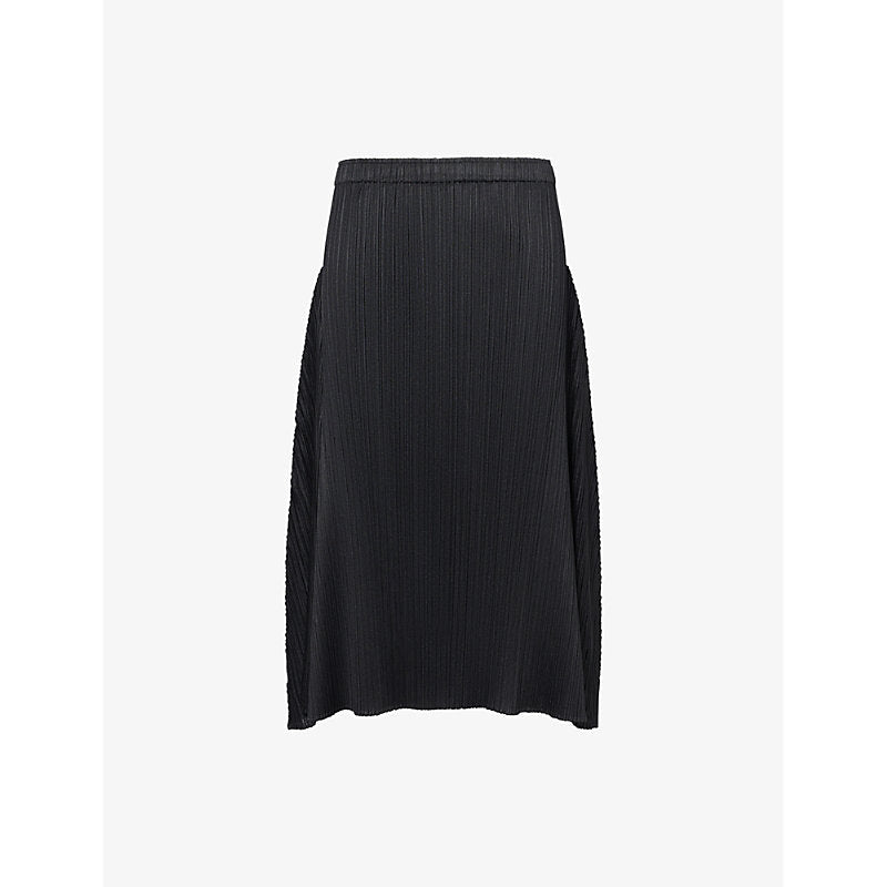 Womens Pleats Please Issey Miyake Efficient Square flared midi knitted skirt