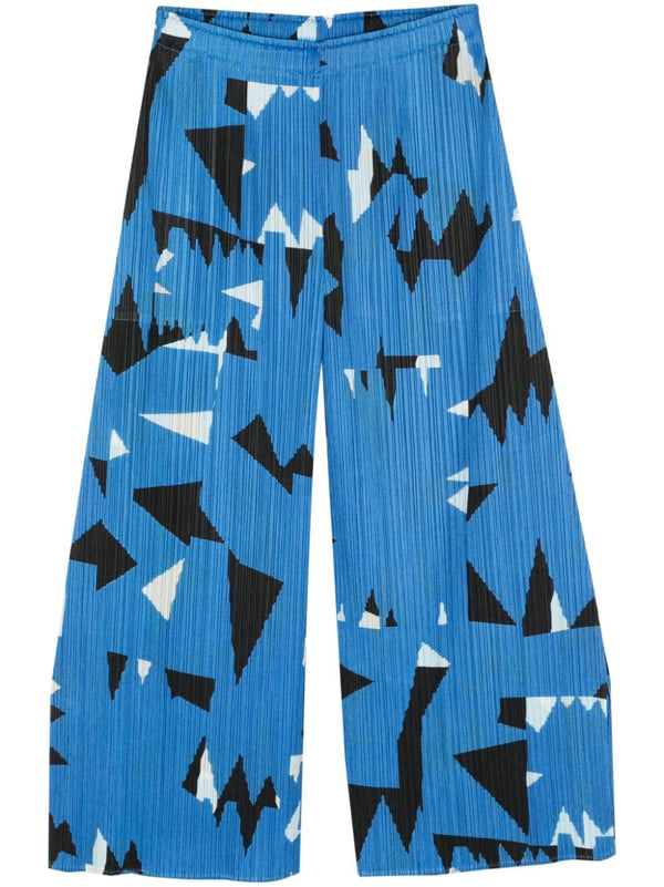 Pleats Please Issey Miyake Printed Cropped Trousers